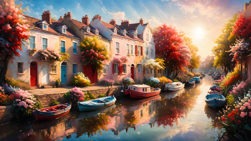 A-beautiful-painting-of-a-Canal