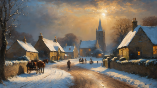 A-winter-country-village