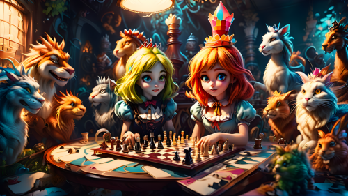 Alice-in-Wonderland-playing-chess