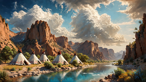 Indian-Village-in-a-canyon