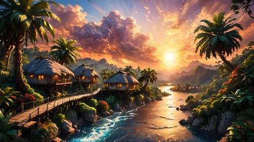 Jungle-Village-Sunset