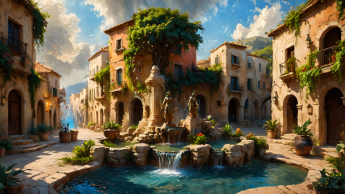 Mediterranean-Village-Square