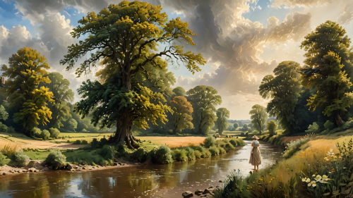 Painting-of-a-river-in-the-Cotswolds
