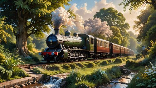 Steam-Train-gliding-through-the-Countryside