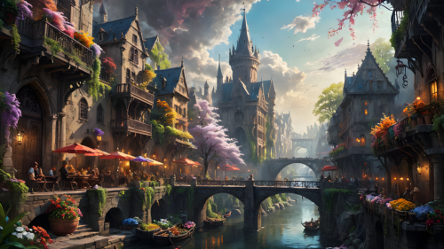 Street-Scene-in-a-Fantasy-City