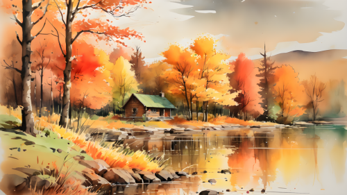Watercolour-of-a-lake-scene